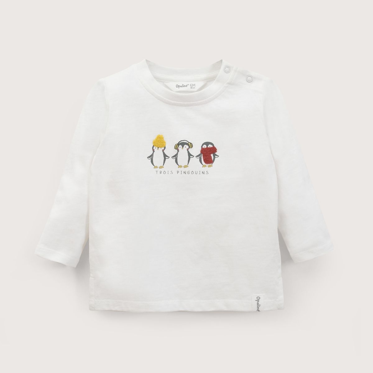 OPALINE - Polera Infant Niño Blanca Pinguinos