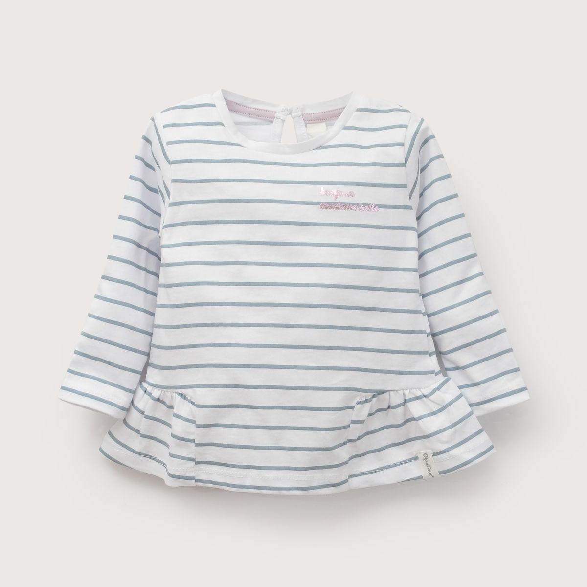 OPALINE - Polera Infant Niña Blanca Con Lineas