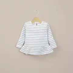 OPALINE - Polera Infant Niña Blanca Con Lineas