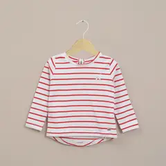 OPALINE - Polera Infant Niña Blanca Con Lineas Rojas