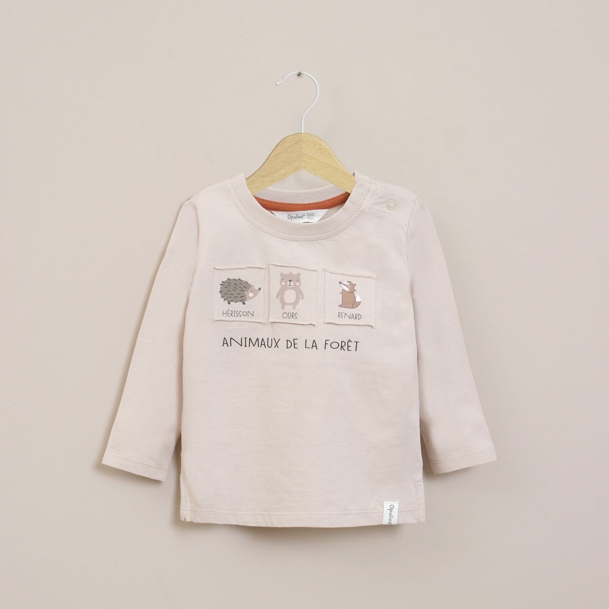 OPALINE - Polera Infant Niño Beige Con Parche