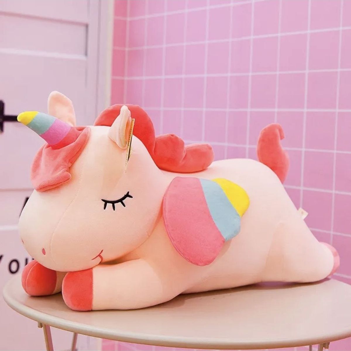 TOPSOC - Peluche Almohada Unicornio Grande 65 cm