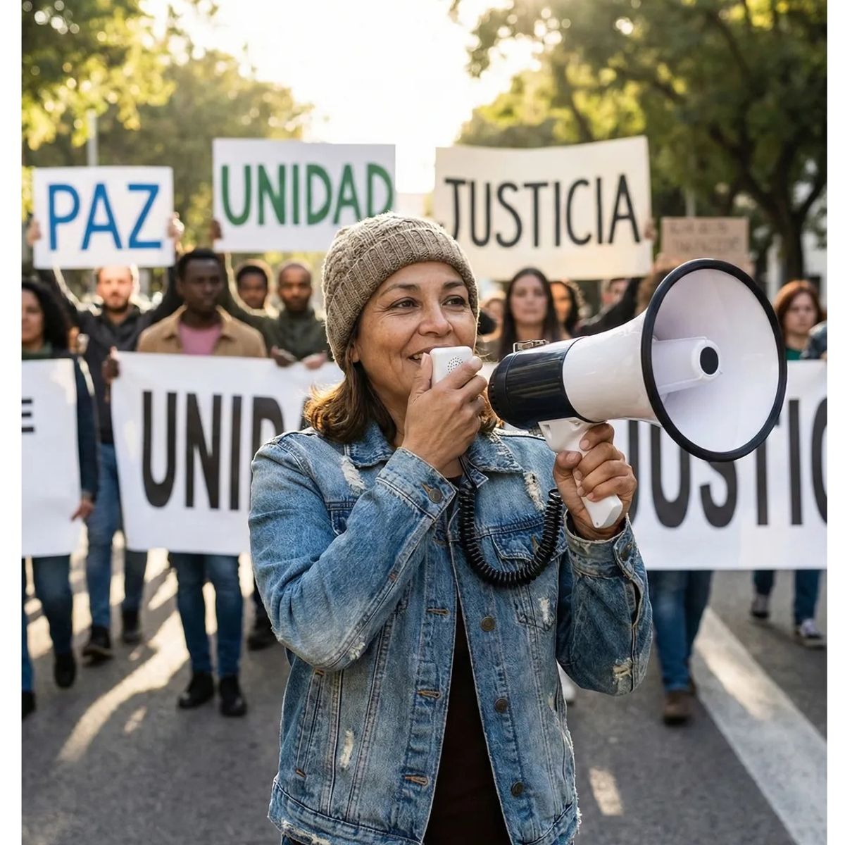 EOLAND - Megáfono 80w 1000m Recargable Altavoz Micrófono Sirena Watts Blanco