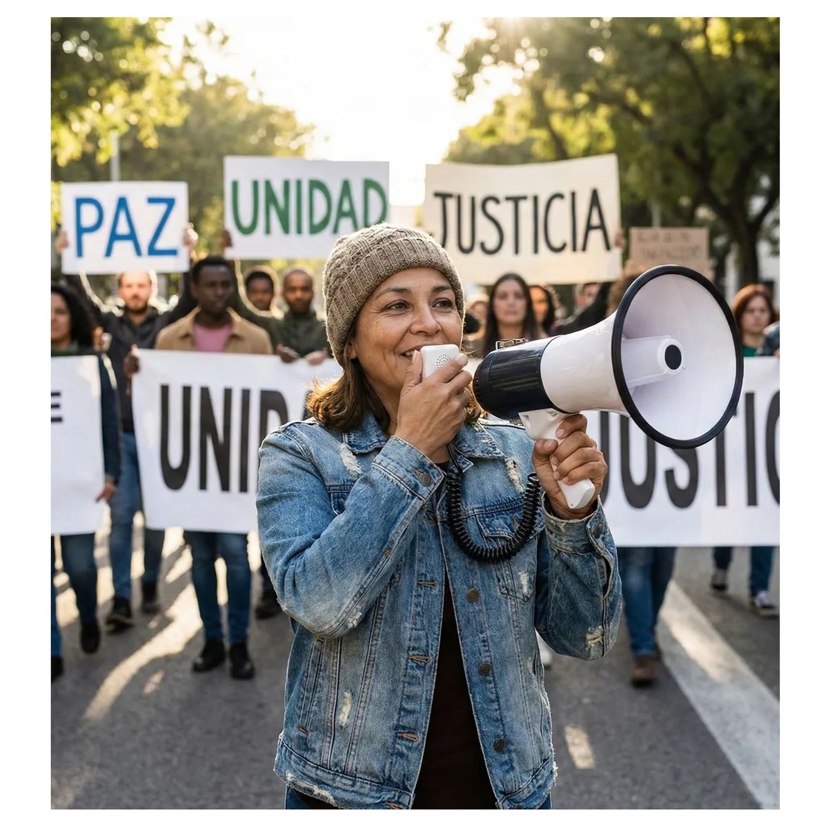 EOLAND - Megáfono 80w 1000m Recargable Altavoz Micrófono Sirena Watts Blanco