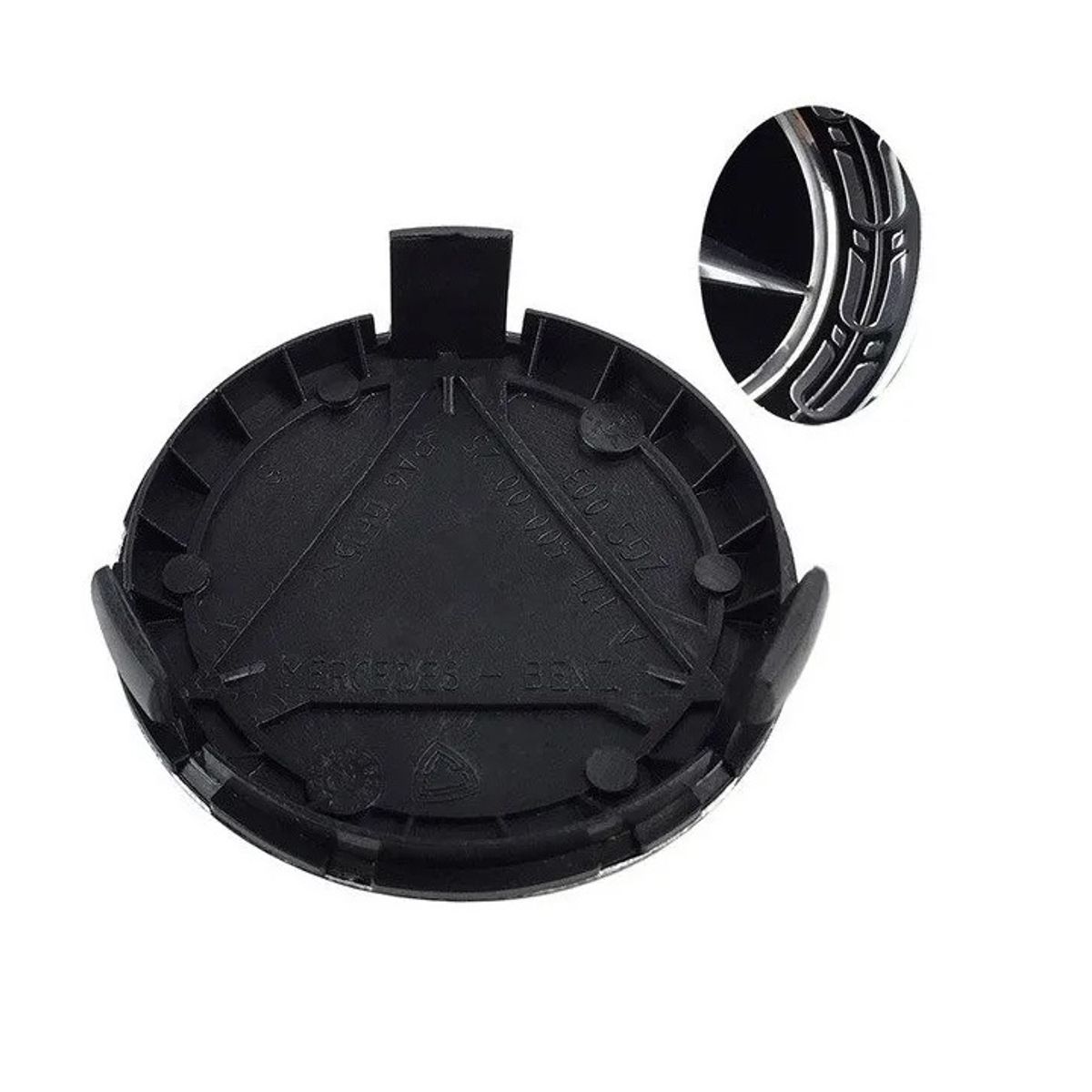 GENERICO - 1 Tapa Centro Llanta Compatible con Mercedes Benz 75mm Negro