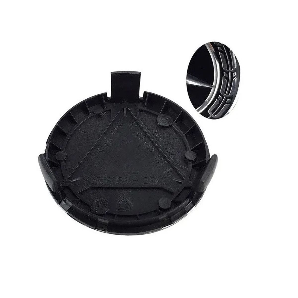 GENERICO - 1 Tapa Centro Llanta Compatible con Mercedes Benz 75mm Negro