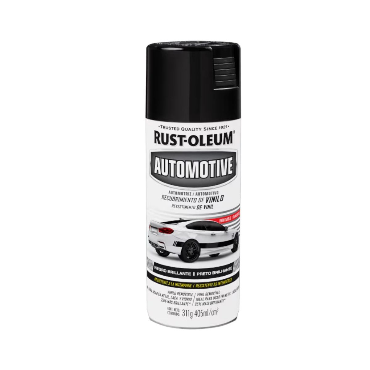 RUST OLEUM - Pintura Removible Automotive Negro Brillante 418ml