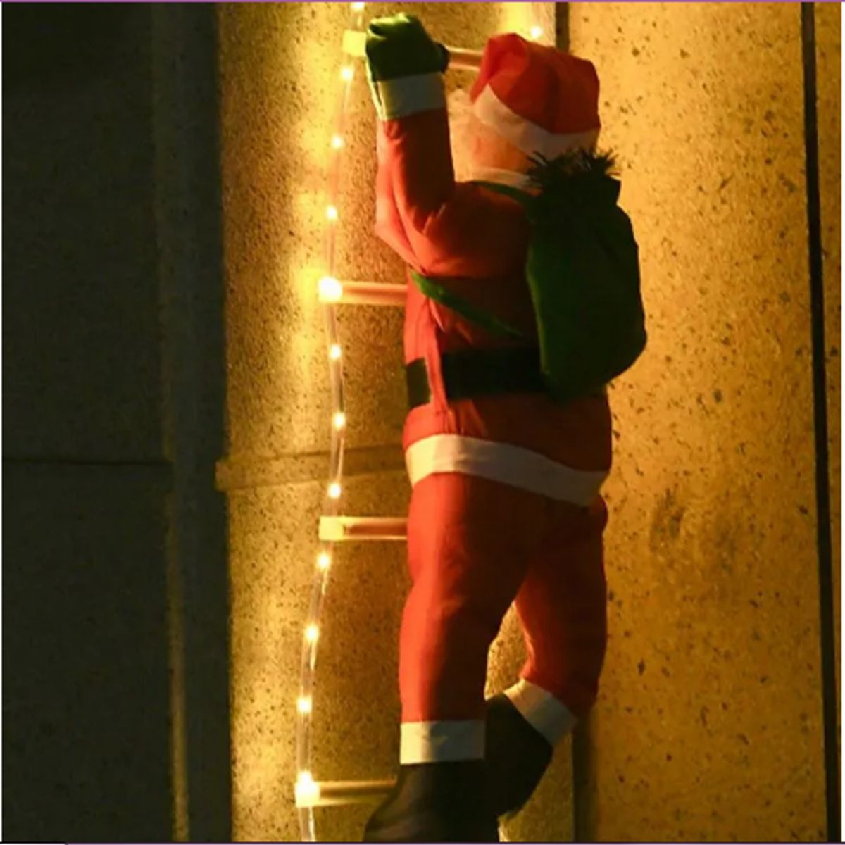 GENERICO - Escalera Led Solar Viejito Pascuero Estrella Luces Amarillas