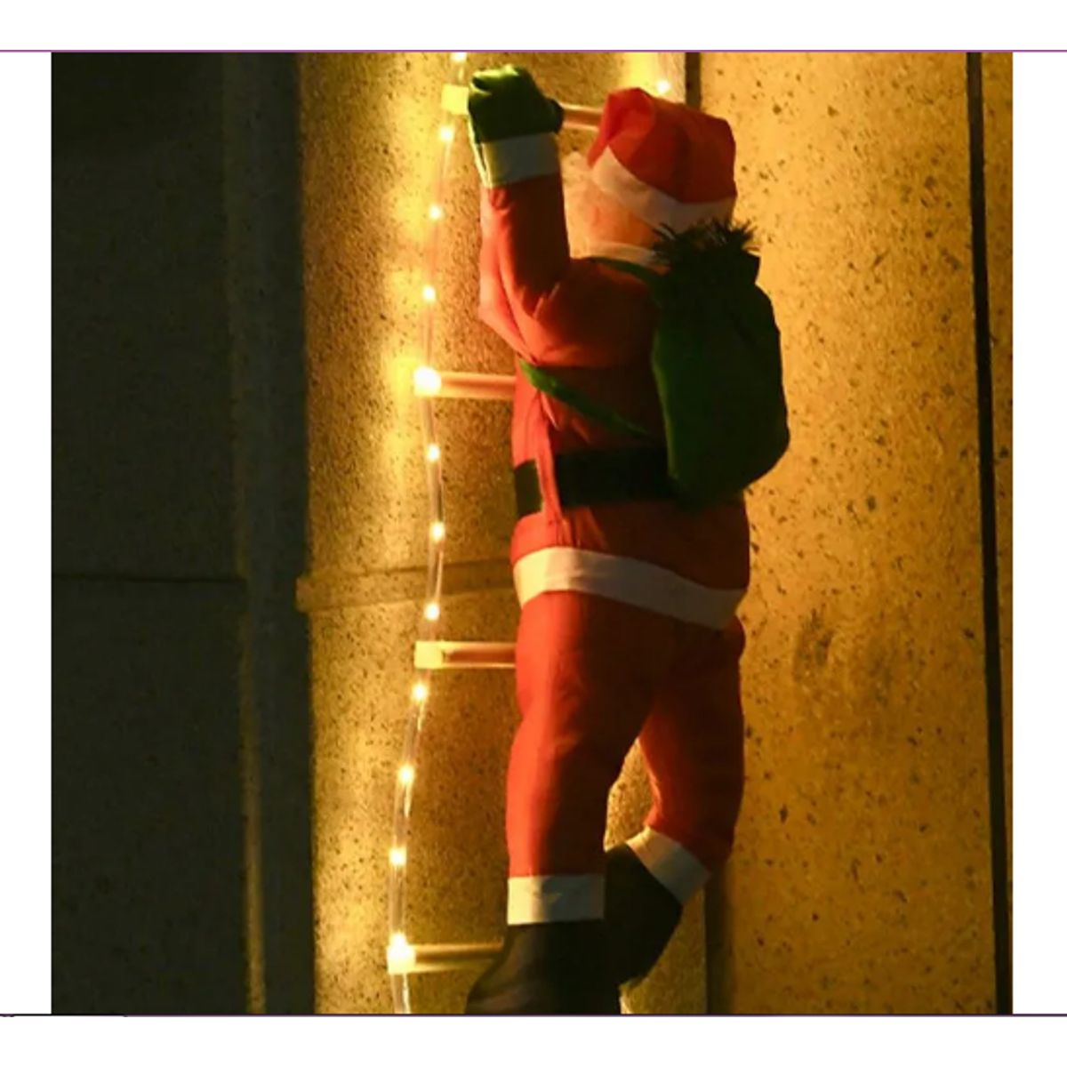 GENERICO - Escalera Led Solar Viejito Pascuero Estrella Luces Amarillas