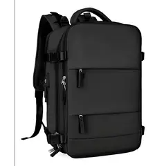 GENERICO - Mochila Color Negro Viaje Large Travel Backpack diseño liso 30L