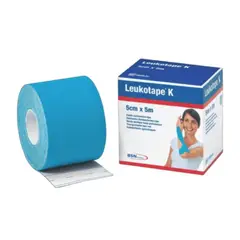 BSN MEDICAL - Leukotape K 5 cm x 5 m – Venda Elástica Adhesiva - Celeste