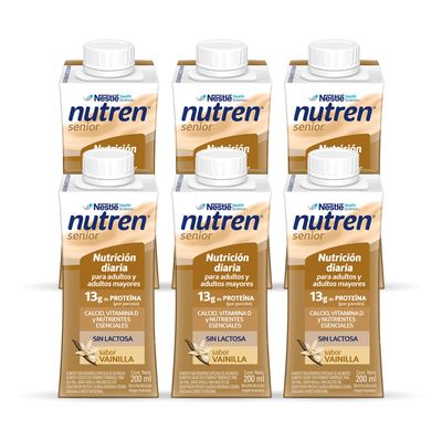 Nutren Bebida Láctea Senior Vainilla Tetra 200Ml - Pack De 6
