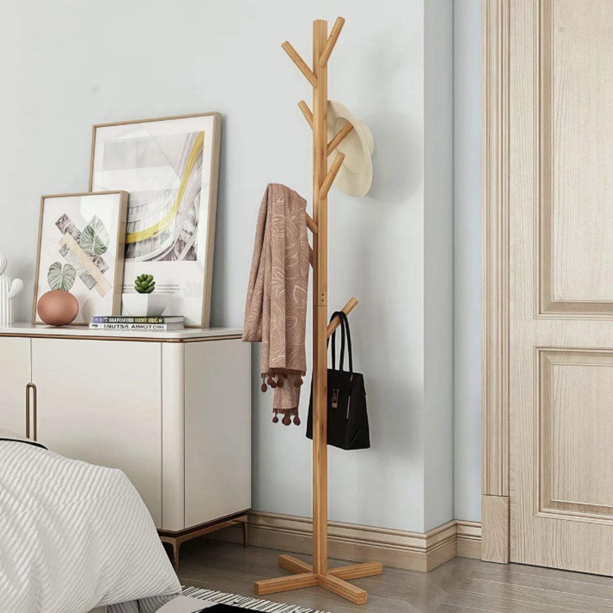 OKAY - Perchero Colgador De Pie De Madera 158x38 Cm