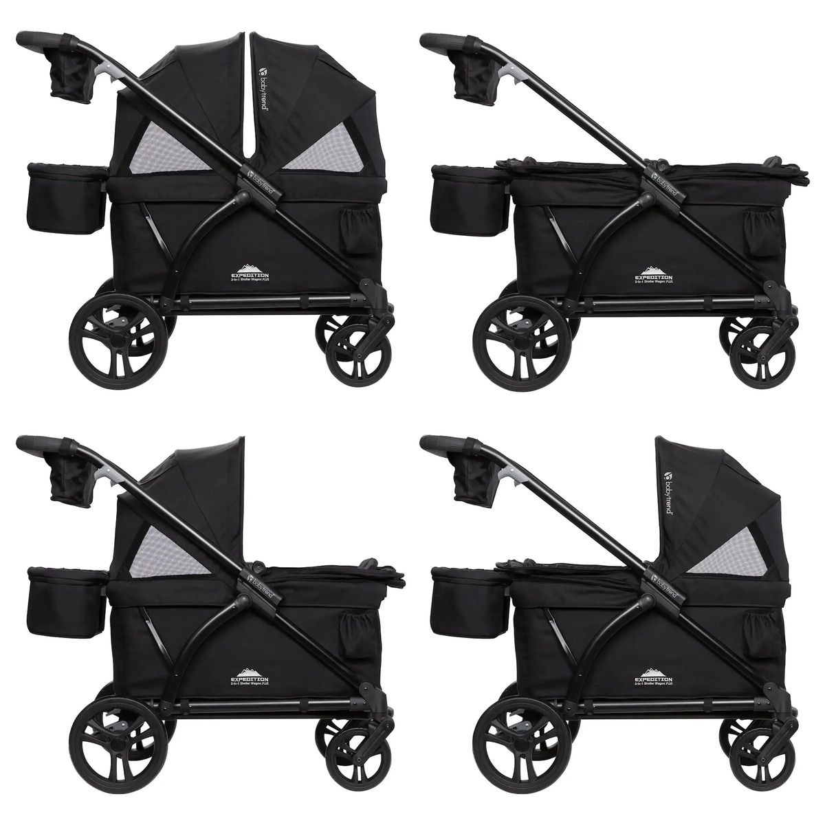 BABY TREND - COCHE DOBLE PASEO WAGON MUV EXPEDITION 2 EN 1 ULTRA BLACK