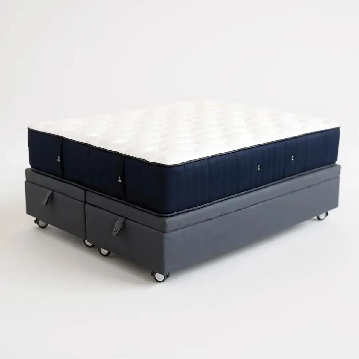 BLOCCARE - Cama Baul Super King con refuerzo + Colchon CIC Super Premium Rueda Logo Gris