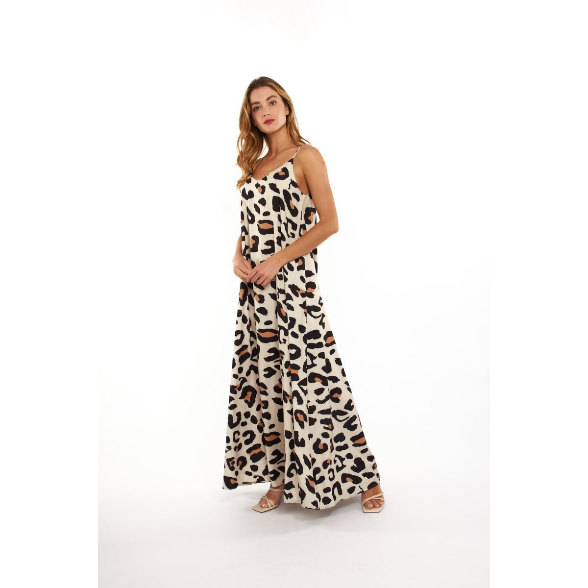 GUINDA - Maxi Vestido estampado leopardo Orla Guinda