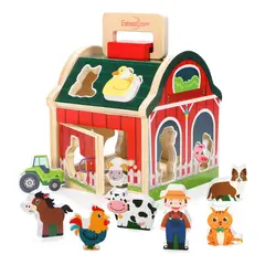 OFERTABKN - Juguete Didáctico Granja Encaje De Animales De Madera Niños
