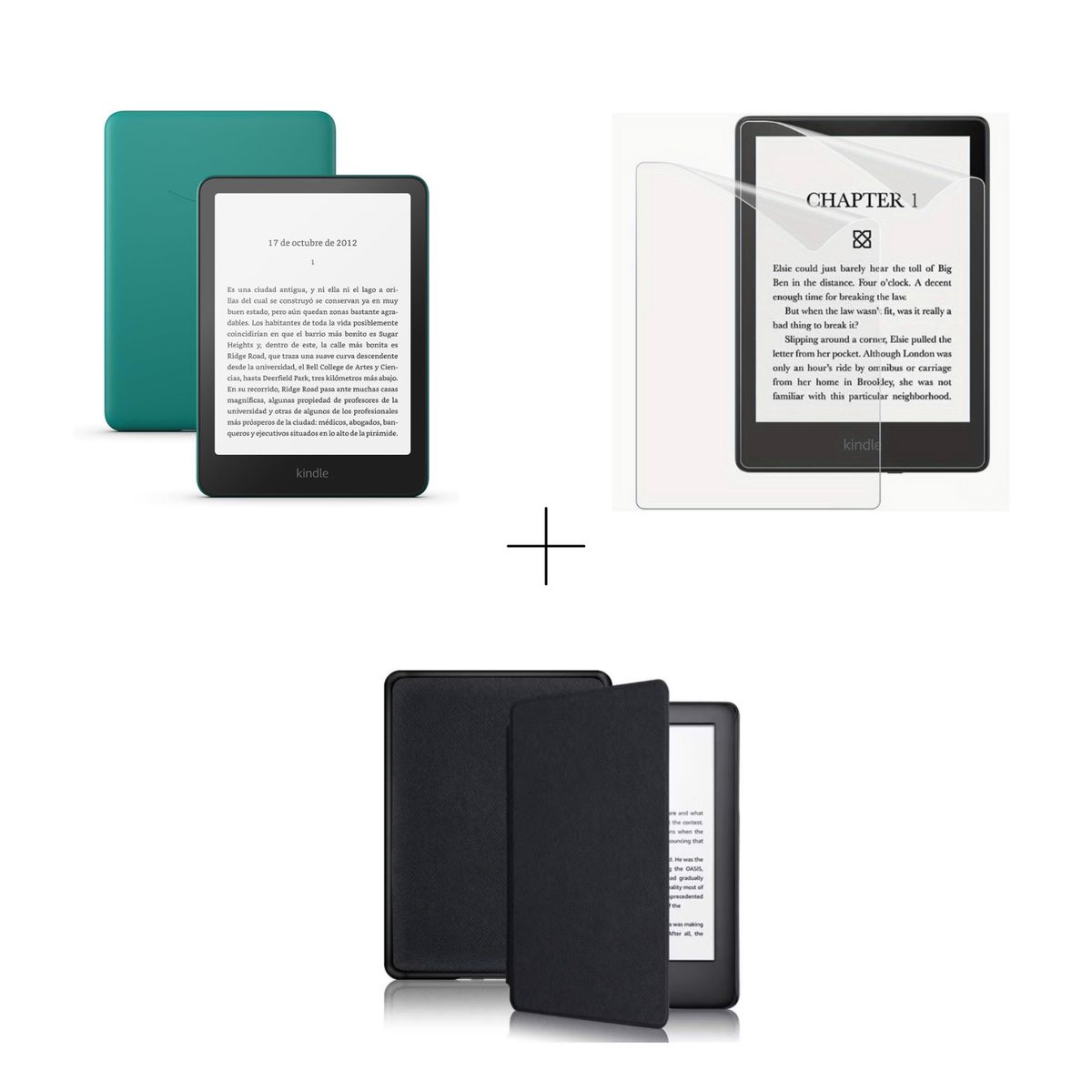 AMAZON - Nuevo Kindle Paperwhite 7.0 16gb 12va Gen 2025 Funda Premium Kindle Verde Jade Mas Funda Negra