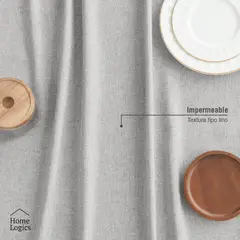 HOME LOGICS - Mantel Impermeable Gris Rectangular 140X210 Cm Kiosclub