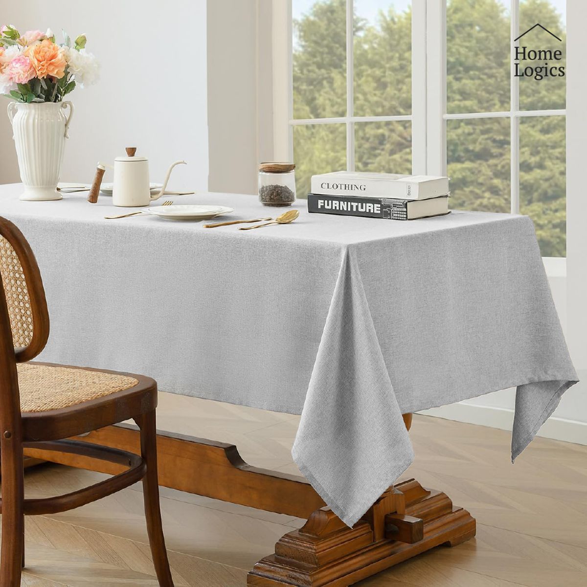 HOME LOGICS - Mantel Impermeable Gris Rectangular 140X210 Cm Home Logics