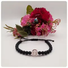 CAT JOYAS - Pulsera de San Benito de plata fina 925 con onix.