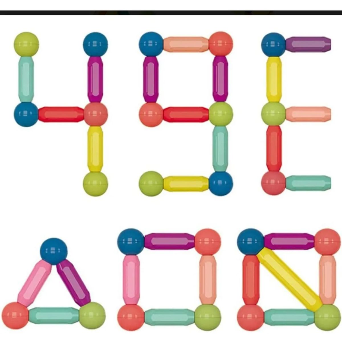 GENERICO - PALITOS MAGNETICOS PARA ARMAR COLORIDOS 42 PIEZAS