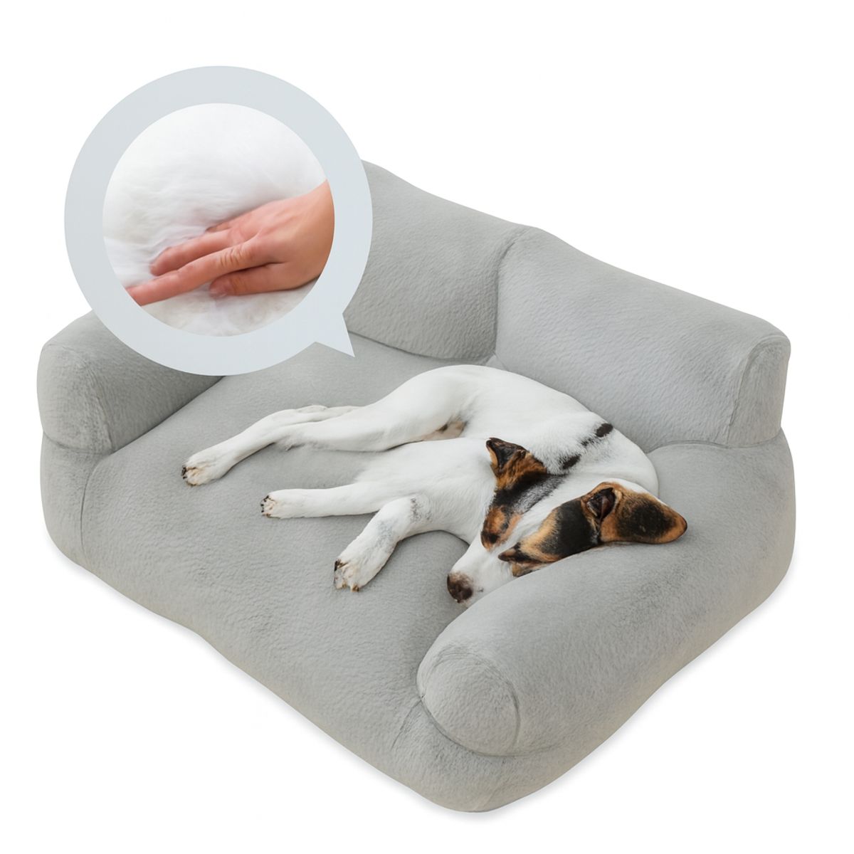 HOOPET - Cama Para Mascotas Tipo Sofá Suave y Acolchada Gris - XL