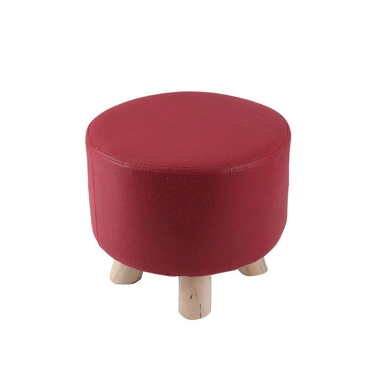 Mini puff redondo tela rojo
