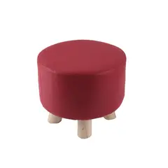 SOHOGAR - Mini puff redondo tela rojo