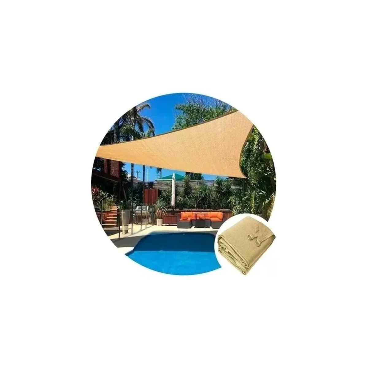 GENERICO - Toldo 3x3x3 Lona Toldos Impermeables Toldo Tipo Vela Beige