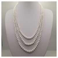 Collar de perlas shell 4 mm con broche de plata fina 925 .