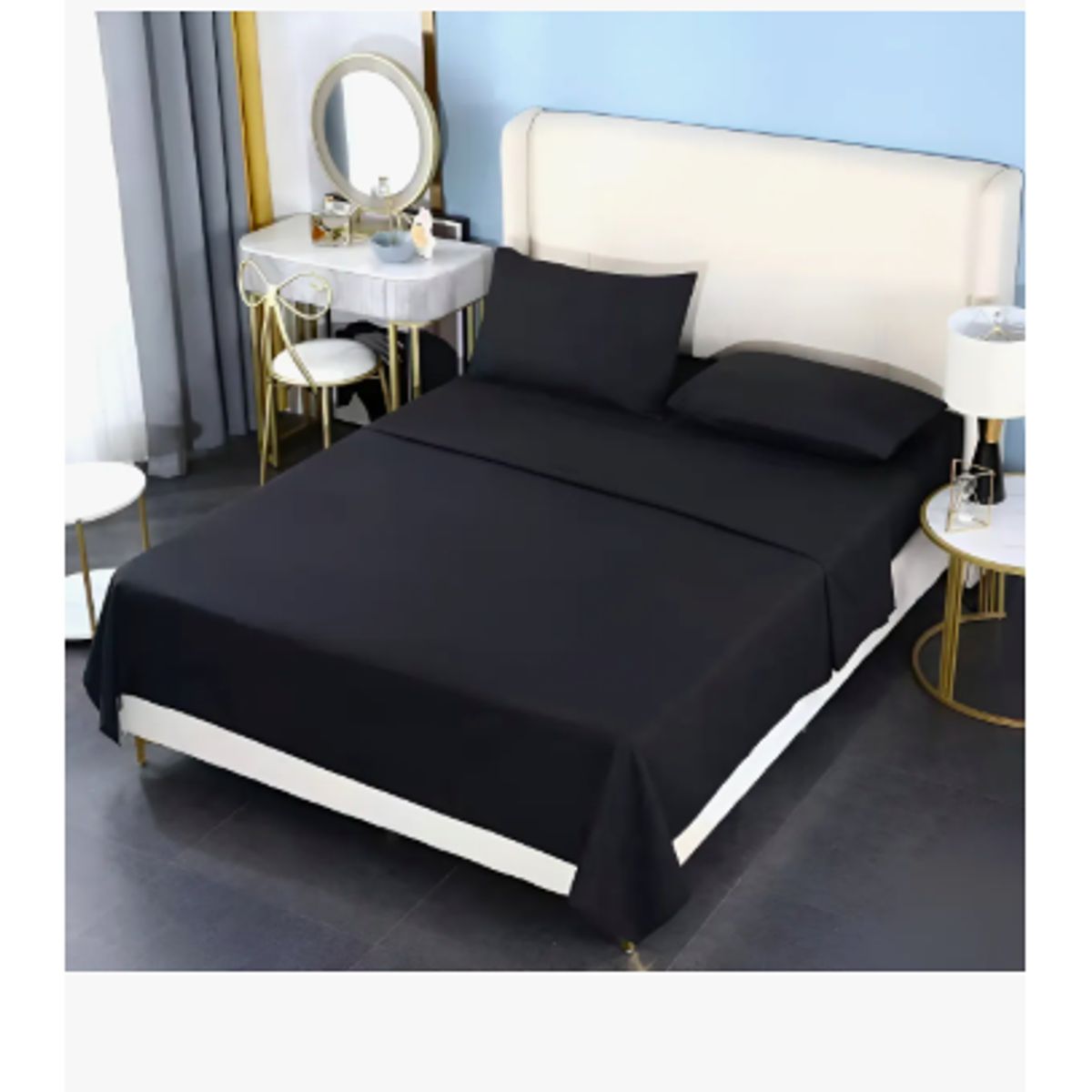 GENERICO - Juegos de sábanas Hogar 200H 2P negro 200cmx150cm