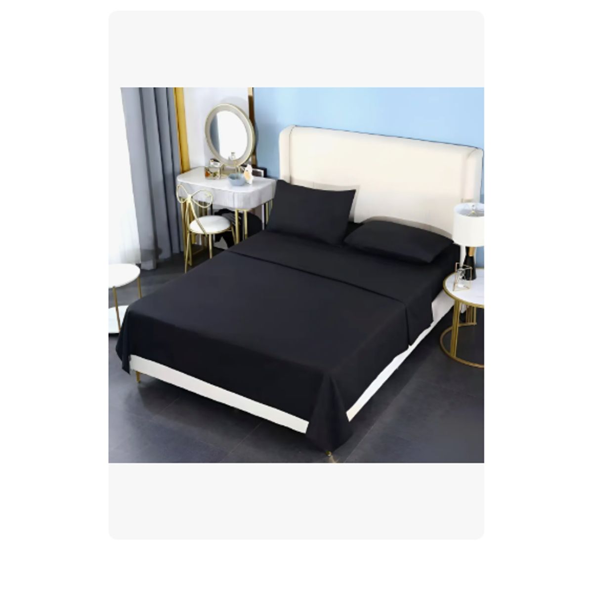 GENERICO - Juegos de sábanas Hogar 200H 2P negro 200cmx150cm