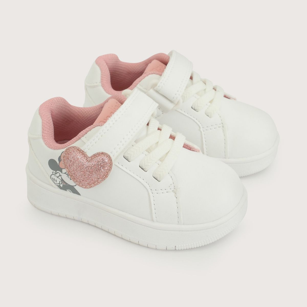OPALINE - Zapatilla Urbana Disney Blanca Rosada Niña