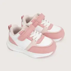 OPALINE - Zapatilla Sport Blanca Rosada Niña