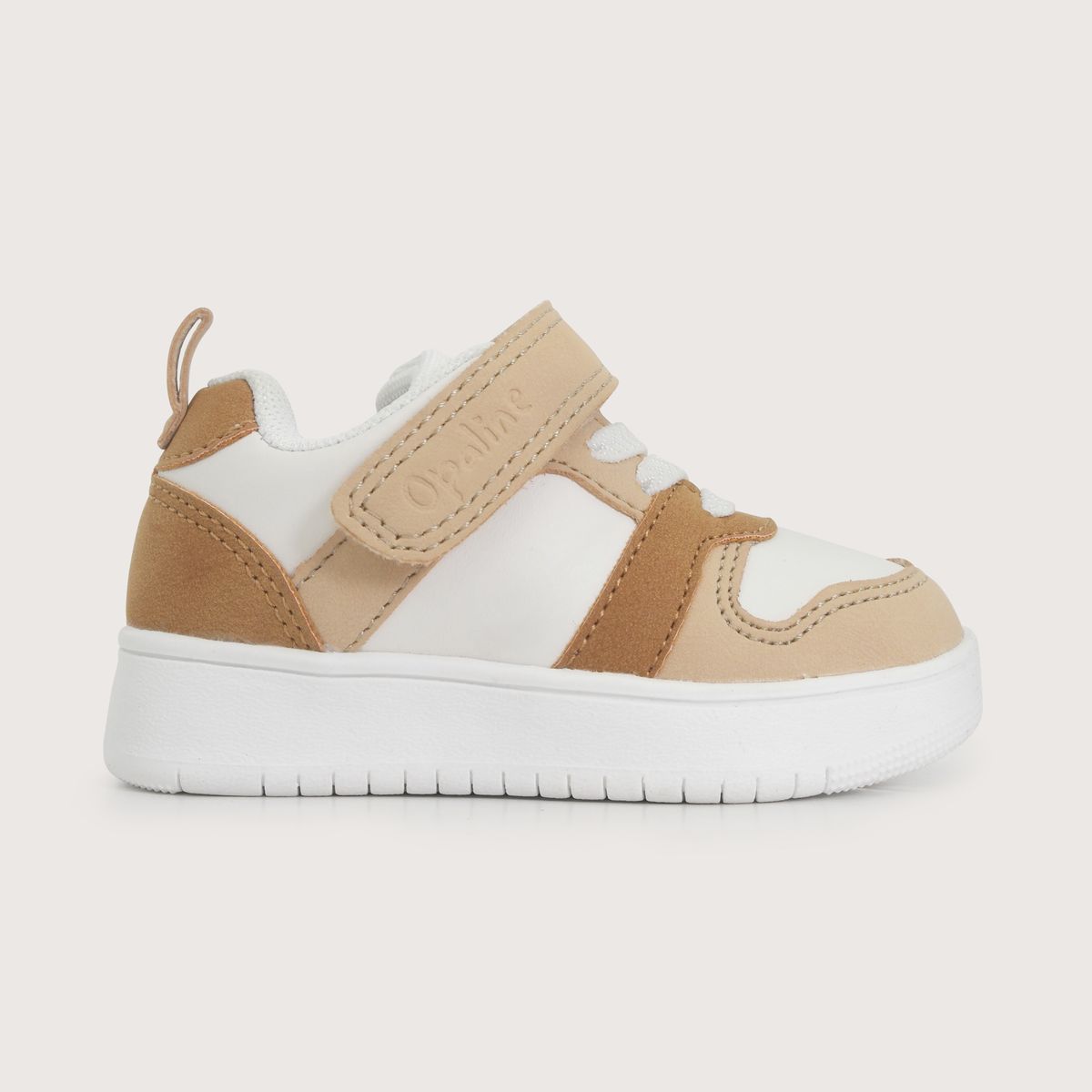 OPALINE - Zapatilla Casual Blanca Camel Niño
