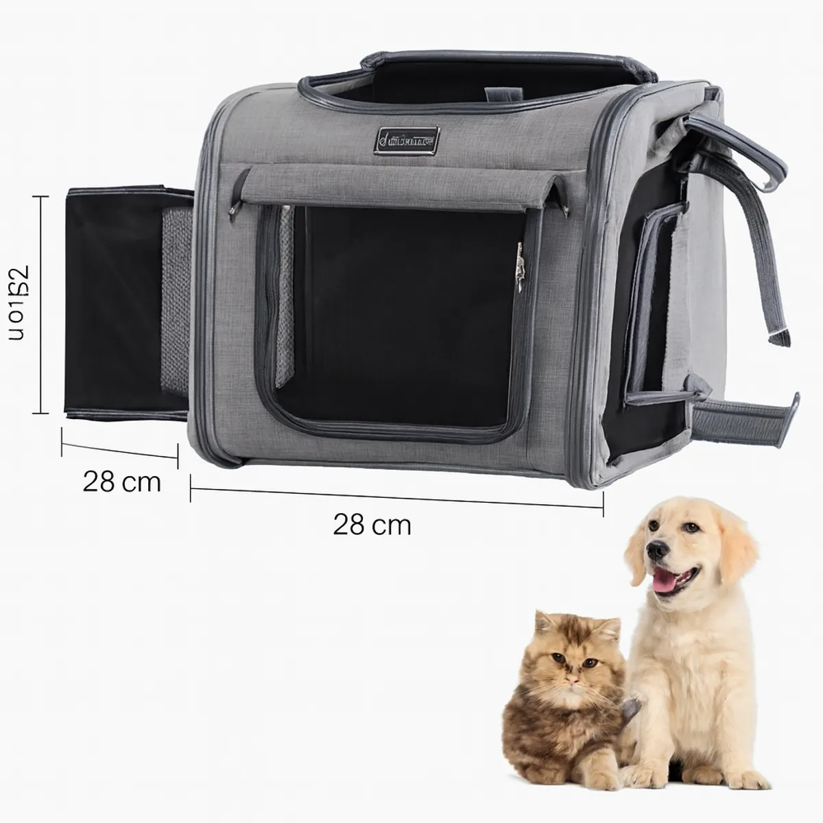 HOOPET - Bolso De Transporte Para Mascota En Bicicleta Perros y Gatos Gris