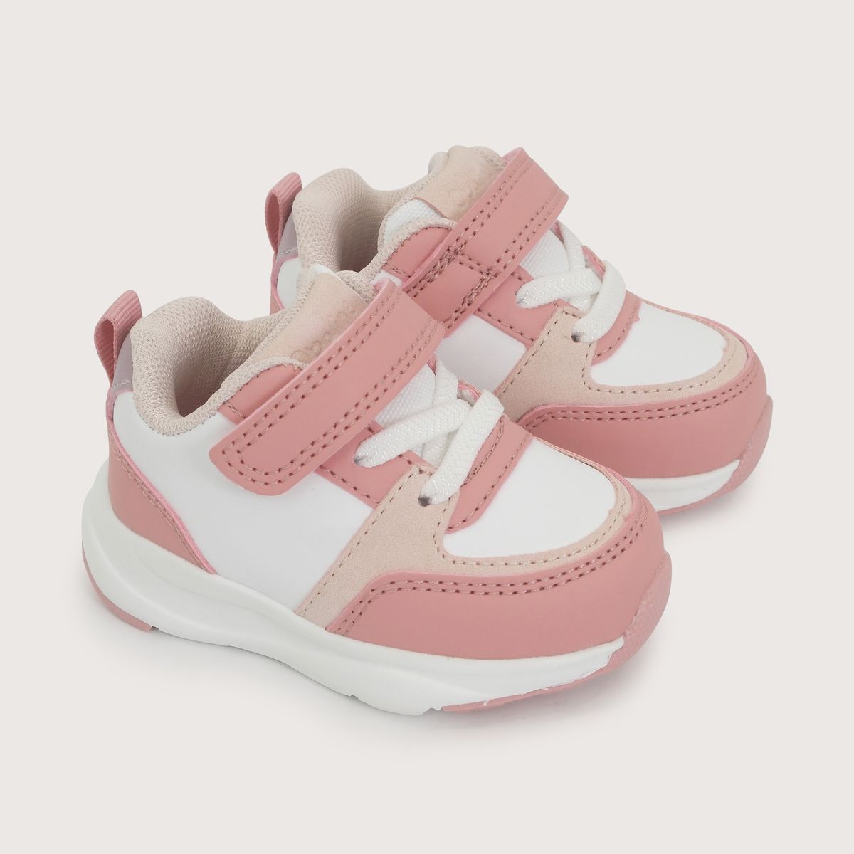 OPALINE - Zapatilla Sport Blanca Rosado Niña