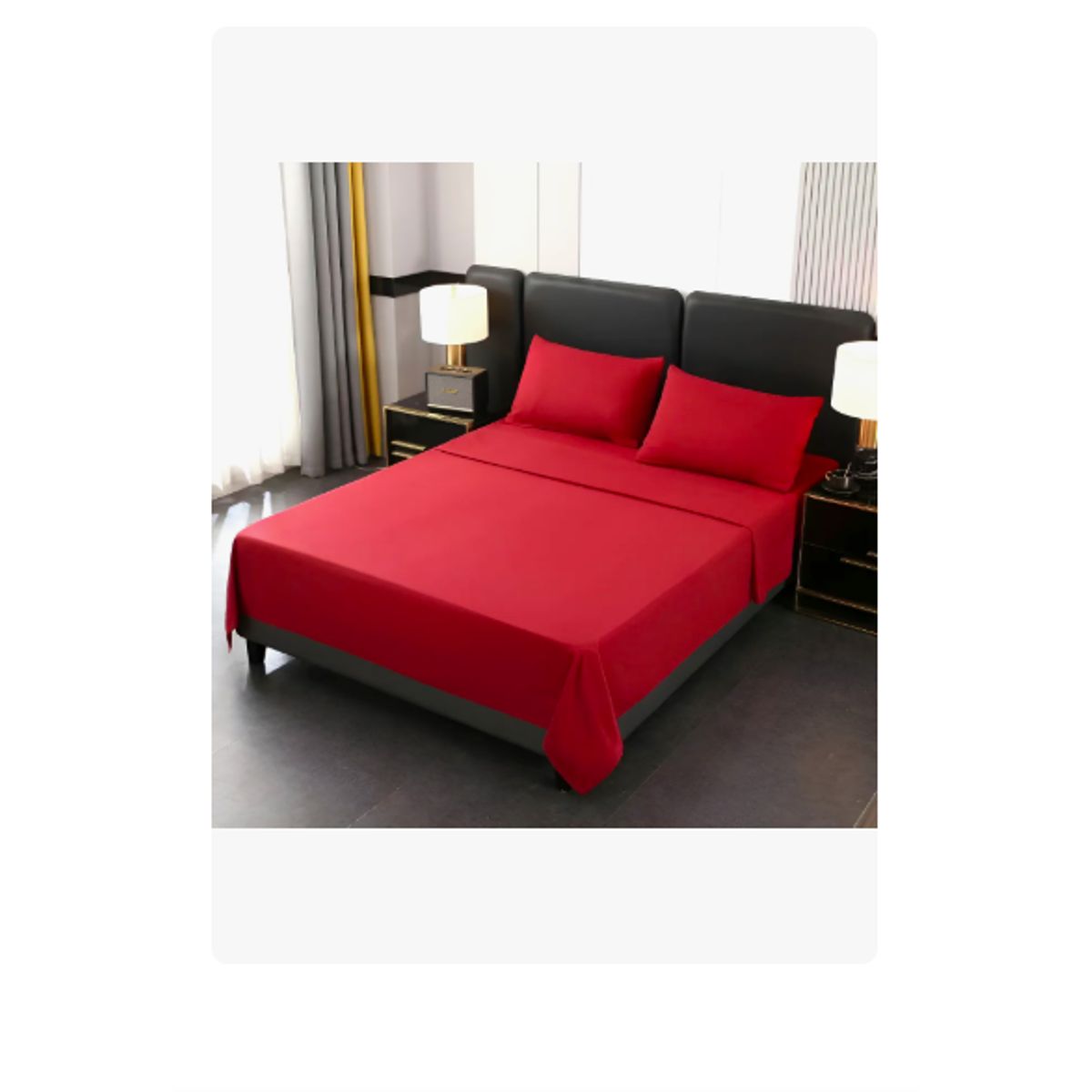 GENERICO - Juego de sábanas Hogar 200H 2P rojo 200cmx150cmx27cm 4 piezas