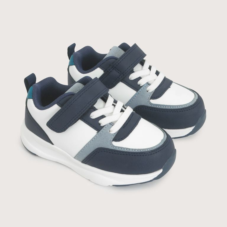Zapatilla Niño Deportiva Blanca Con Azul