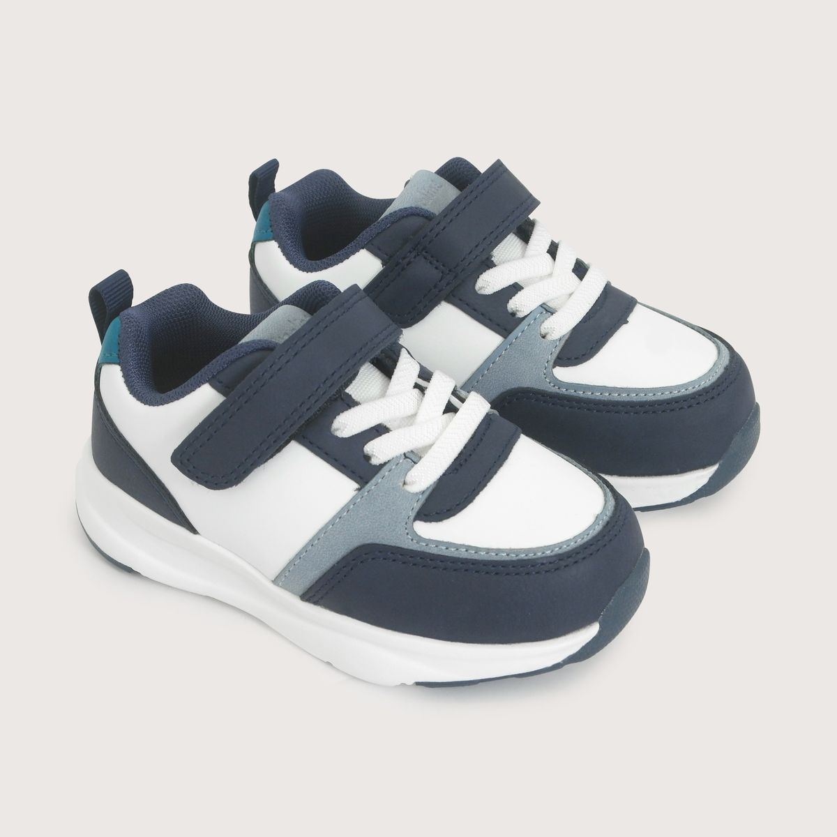 OPALINE - Zapatilla Sport Blanca Azul Niño