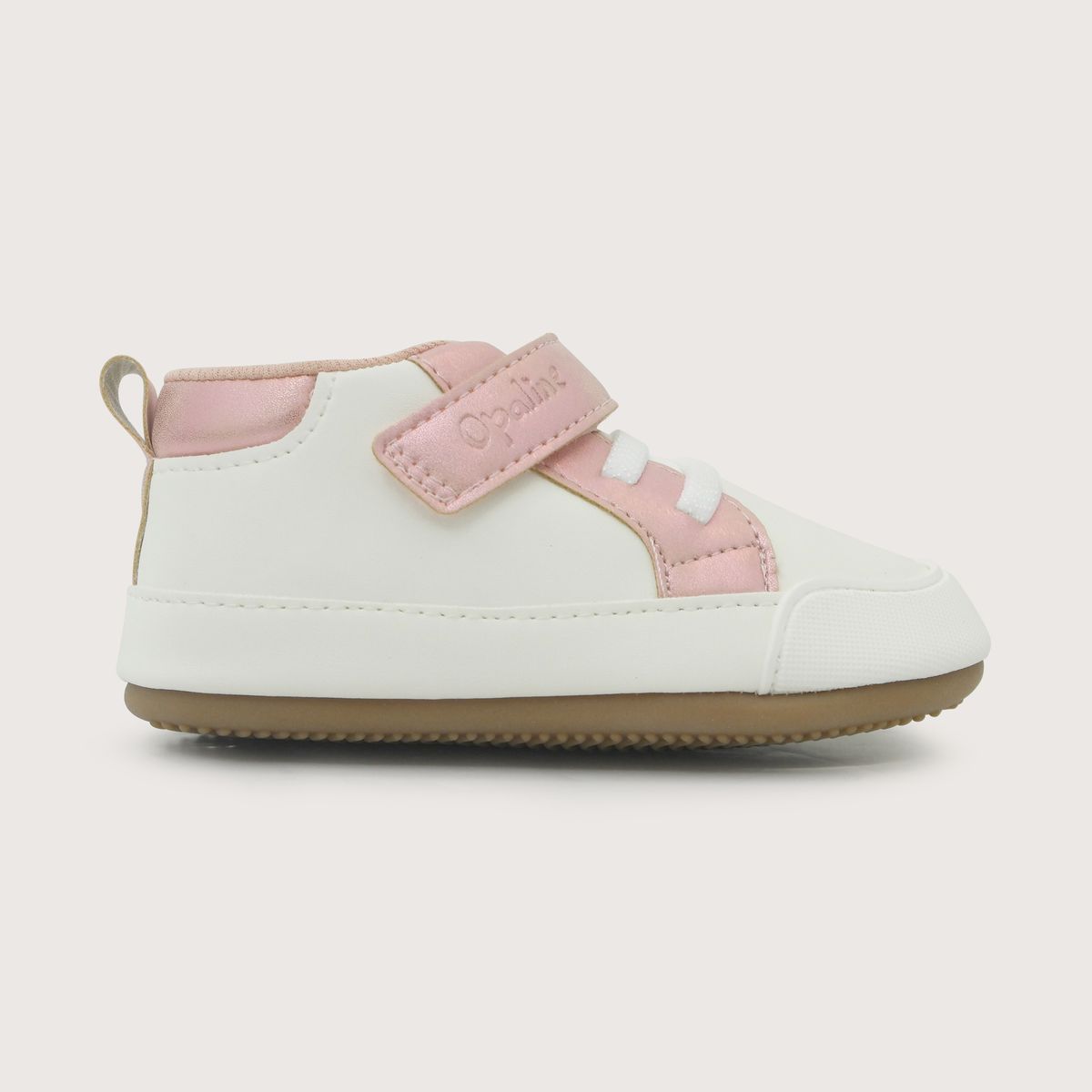 OPALINE - Zapatilla Casual Flex Blanca Rosada Niña
