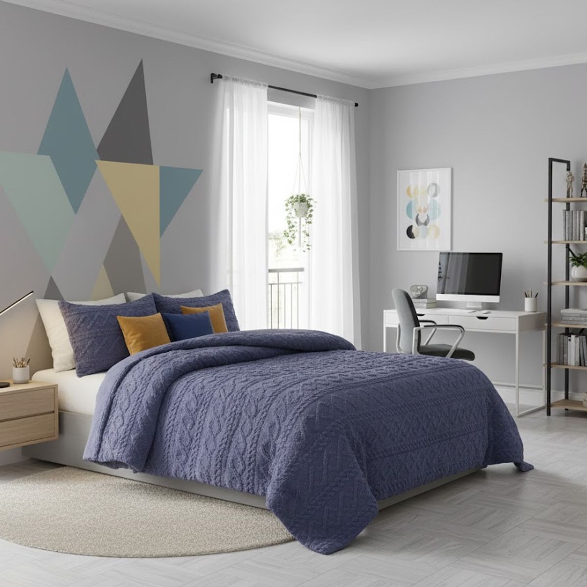 GENERICO - COBERTOR 2 PLAZA CON CHIPORRO DE INVIERNO JACQUARD TRENZADO QUITA FRIO DN