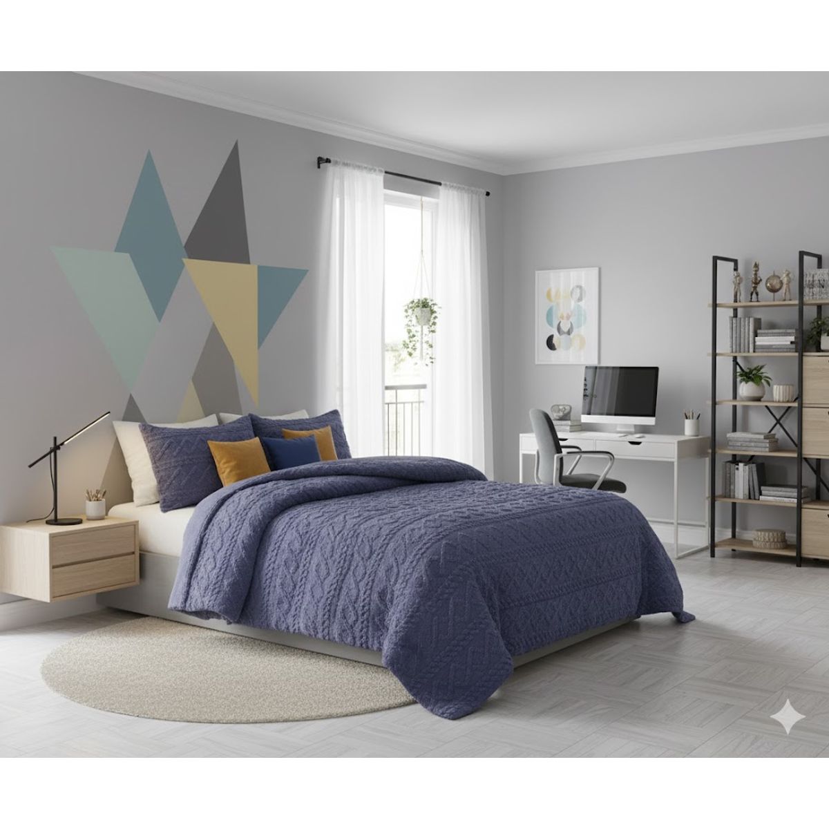 GENERICO - COBERTOR 2 PLAZA CON CHIPORRO DE INVIERNO JACQUARD TRENZADO QUITA FRIO DN