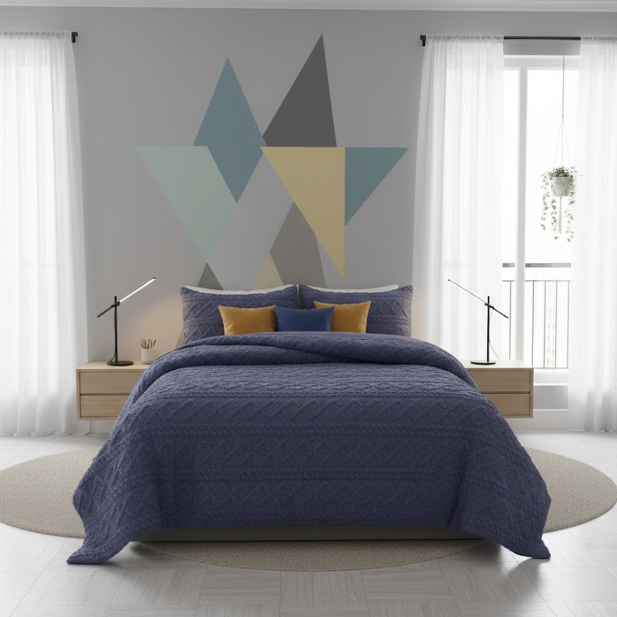 GENERICO - COBERTOR 2 PLAZA CON CHIPORRO DE INVIERNO JACQUARD TRENZADO QUITA FRIO DN