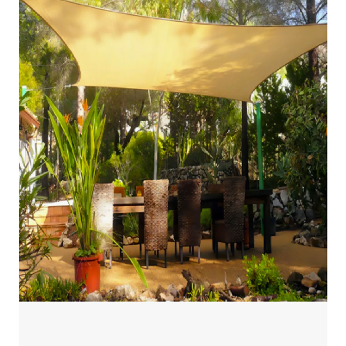 GENERICO - Toldo Vela 5x2 Rectangular Color Beige