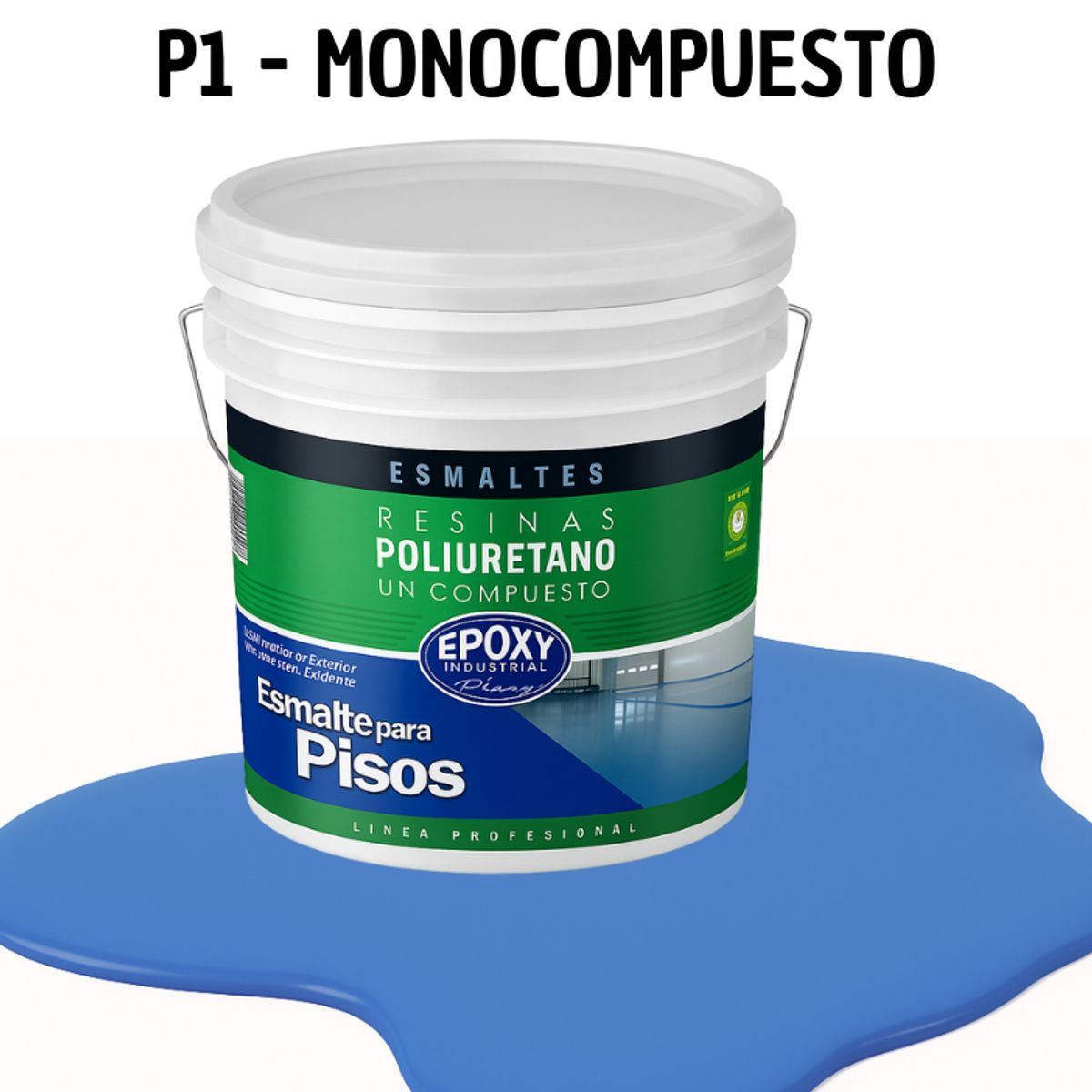 EPOXY - PINTURA ALTO TRAFICO - ESMALTE PISOS CANCHASPU 1K BASE AGUA - TINETA 10L AZUL DEPORTIVO