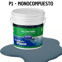 EPOXY - PINTURA ALTO TRAFICO - ESMALTE PISOS CANCHASPU 1K BASE AGUA - TINETA 10L AZUL GRISÁCEO