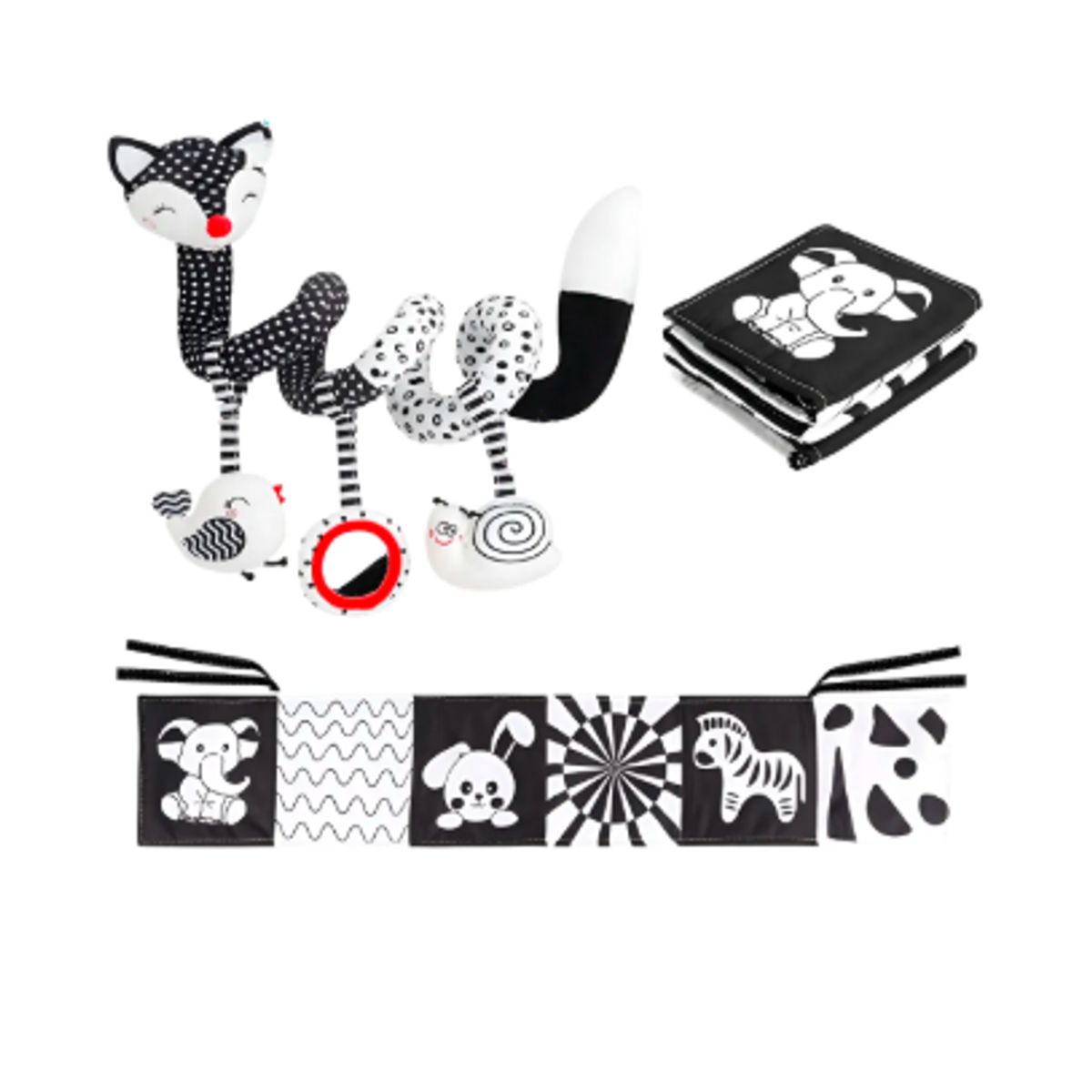 GENERICO - Cochecito De Peluche Sonajas Cuna Espiral Libro De Tela