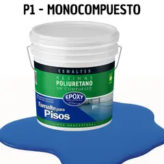 EPOXY - PINTURA ALTO TRAFICO - ESMALTE PISOS CANCHASPU 1K BASE AGUA - TINETA 10L AZUL INTENSO
